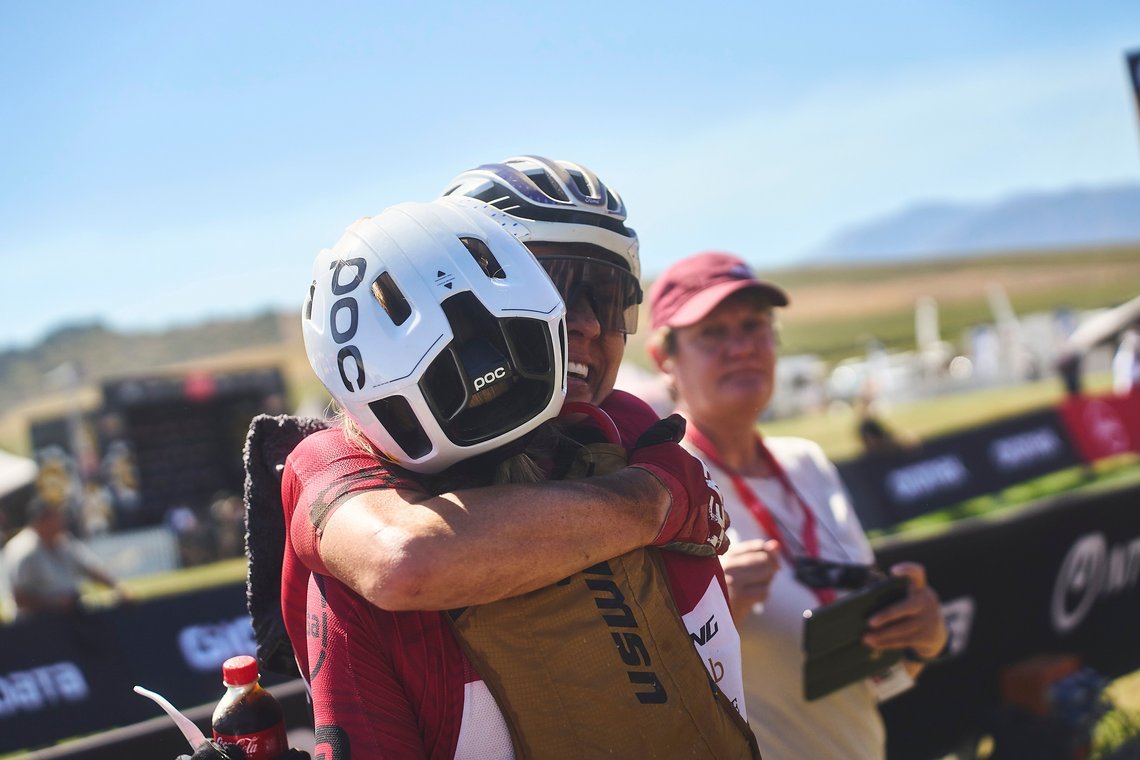 during Stage 3 of the 2025 Absa Cape Epic Mountain Bike stage race held at Fairview, Paarl, Cape Town, South Africa on the 19th March 2025. Photo by Michael Chiaretta/Cape Epic
PLEASE ENSURE THE APPROPRIATE CREDIT IS GIVEN TO THE PHOTOGRAPHER AND ABS