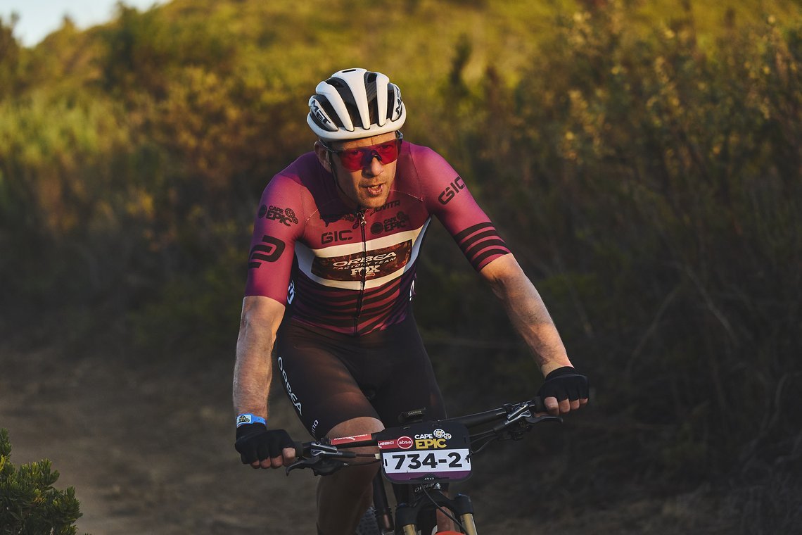 Kaare AAGAARD during Stage 3 of the 2025 Absa Cape Epic Mountain Bike stage race held at Fairview, Paarl, Cape Town, South Africa on the 19th March 2025. Photo by Michael Chiaretta/Cape Epic
PLEASE ENSURE THE APPROPRIATE CREDIT IS GIVEN TO THE PHOTOG