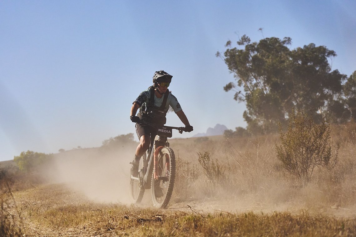 during Stage 2 of the 2025 Absa Cape Epic Mountain Bike stage race held from Meerendal Wine Estate to Fairview, Paarl, Cape Town, South Africa on the 18th March 2025. Photo by Michael Chiaretta/Cape Epic
PLEASE ENSURE THE APPROPRIATE CREDIT IS GIVEN 