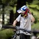 Eric Fedko walks to top of course during Crankworx Slopestyle in Rotorua, New Zealand on March 23, 2019